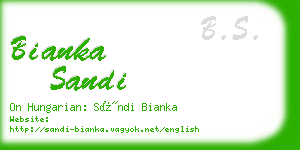 bianka sandi business card